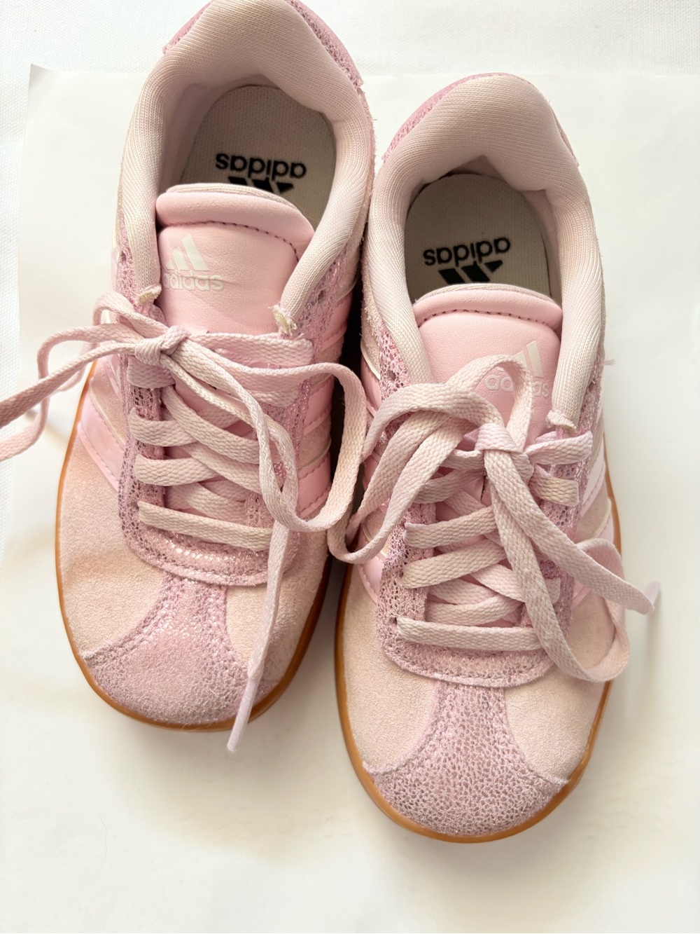 adidas Kids Light Pink Lace-Up Sneakers - Size 10.5K